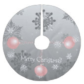 Jupon De Sapin En Polyester Brossé Jupe d'arbre de Noël rose fantaisie (Devant)