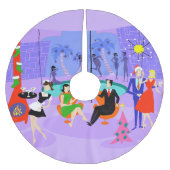 Jupon De Sapin En Polyester Brossé Jupe d'arbre de Noël Tropical Retro (Devant)