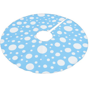 Jupon De Sapin En Polyester Brossé Jupe d'arbre de points bleus