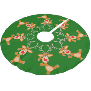 Jupon De Sapin En Polyester Brossé Jupe d'arbre de rennes de caricature de danse mign