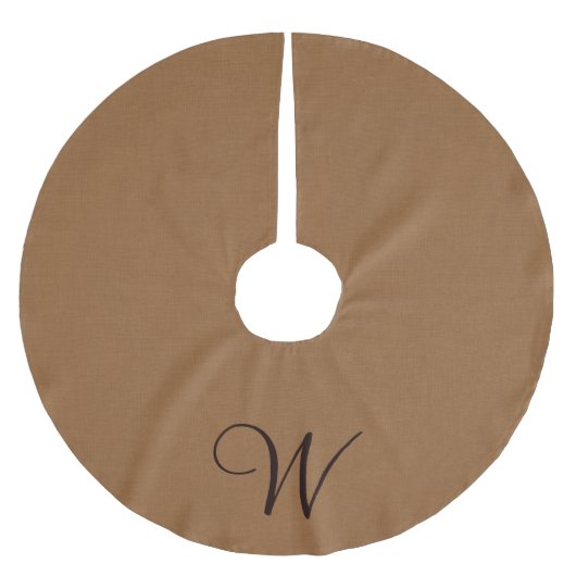 Jupon De Sapin En Polyester Brossé Jupe d'arbre de toile de jute de monogramme (Devant)