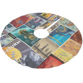 Jupon De Sapin En Polyester Brossé Jupe d'arbre de vacances de l'espace (Angle)