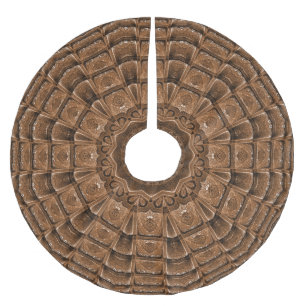 Jupon De Sapin En Polyester Brossé Jupe d'arbre décoratif beige Brown