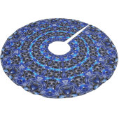 Jupon De Sapin En Polyester Brossé Jupe d'arbre décoratif bleu (Angle)