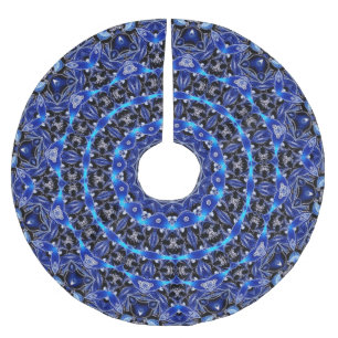 Jupon De Sapin En Polyester Brossé Jupe d'arbre décoratif bleu