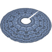 Jupon De Sapin En Polyester Brossé Jupe d'arbre décoratif bleu (Angle)