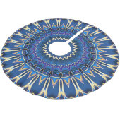Jupon De Sapin En Polyester Brossé Jupe d'arbre décoratif bleu (Angle)