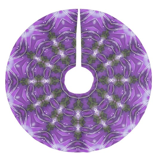 Jupon De Sapin En Polyester Brossé Jupe d'arbre décoratif violet (Devant)