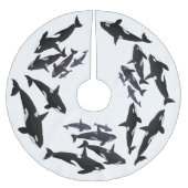 Jupon De Sapin En Polyester Brossé Jupe d'arbre d'épaulard de jupe d'arbre de Noël (Devant)