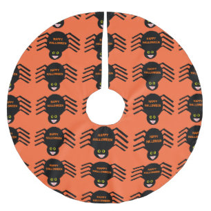 Jupon De Sapin En Polyester Brossé Jupe d'arbre d'Halloween Black Spider