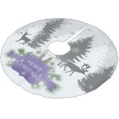 Jupon De Sapin En Polyester Brossé Jupe d'arbre d'hiver Wonderland - violet (Angle)