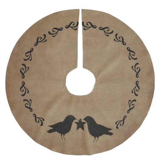 Jupon De Sapin En Polyester Brossé jupe d'arbre du cercle primitive Crows (Devant)