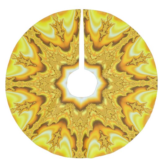 Jupon De Sapin En Polyester Brossé Jupe d'arbre fractal Gold Star (Devant)