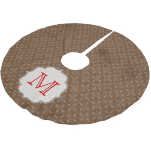 Jupon De Sapin En Polyester Brossé Jupe d'arbre initiale pour le Monogramme d'hiver M