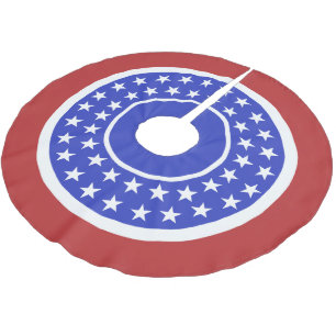 Jupon De Sapin En Polyester Brossé Jupe d'arbre inspirée par drapeau des USA