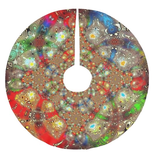 Jupon De Sapin En Polyester Brossé Jupe d'arbre "Kaleidoscope Fury" (Devant)