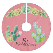 Jupon De Sapin En Polyester Brossé Jupe d'arbre personnalisée Cactus de Bohême Succul (Devant)