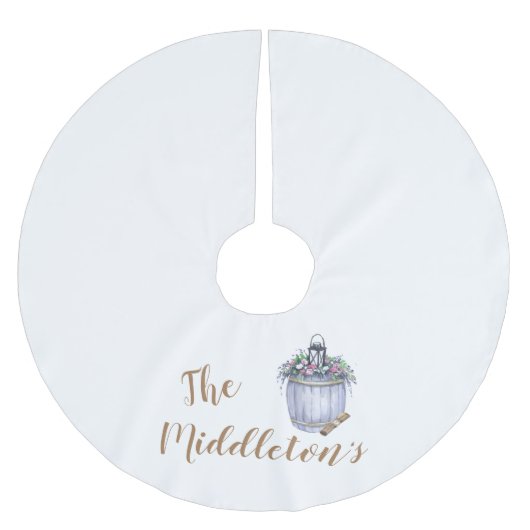 Jupon De Sapin En Polyester Brossé Jupe d'arbre personnalisée Mariage campagnard d'ét (Devant)