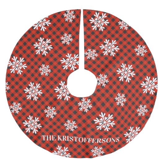 Jupon De Sapin En Polyester Brossé Jupe d'arbre Plaid pour bison personnalisée (Devant)