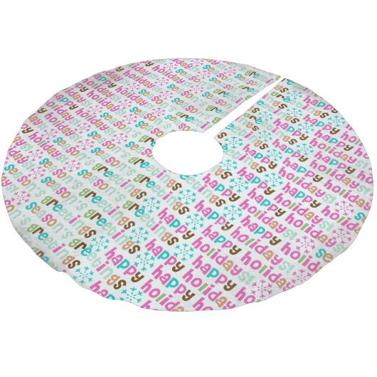 Jupon De Sapin En Polyester Brossé Jupe d'arbre pour fêtes joyeuses Joyeuses Fêtes (Angle)