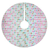 Jupon De Sapin En Polyester Brossé Jupe d'arbre pour fêtes joyeuses Joyeuses Fêtes (Devant)