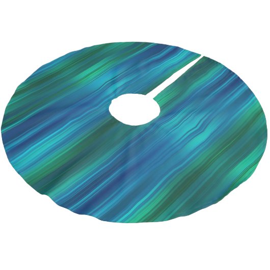 Jupon De Sapin En Polyester Brossé Jupe d'arbre rayé bleu et vert (Angle)