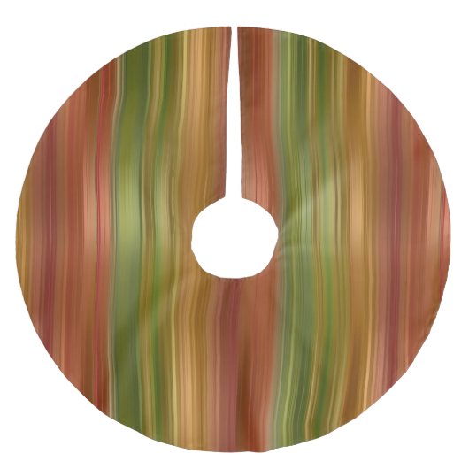Jupon De Sapin En Polyester Brossé Jupe d'arbre rayé rouge et vert (Devant)