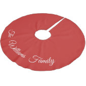 Jupon De Sapin En Polyester Brossé Jupe d'arbre rouge personnalisée (Angle)