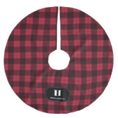 Jupon De Sapin En Polyester Brossé Jupe de monogramme à lunettes rouges et noires (Devant)