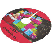 Jupon De Sapin En Polyester Brossé Jupe de Noël. (Angle)