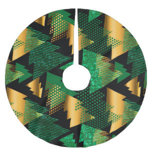 Jupon De Sapin En Polyester Brossé jupe de Noël en or noir