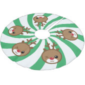 Jupon De Sapin En Polyester Brossé Jupe de Noël Kawaii Reindeer (Angle)