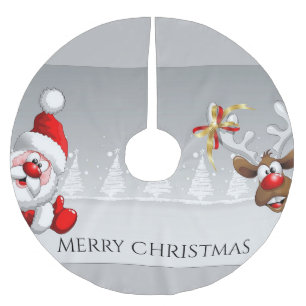 Jupon De Sapin En Polyester Brossé Jupe de Noël père Noël/rennes.