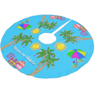 Jupon De Sapin En Polyester Brossé Jupe de Noël Tropical Beach personnalisée