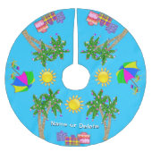 Jupon De Sapin En Polyester Brossé Jupe de Noël Tropical Beach personnalisée (Devant)