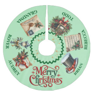 Jupon De Sapin En Polyester Brossé Jupe de Noël victorienne avec des noms