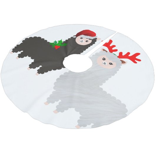 Jupon De Sapin En Polyester Brossé jupe de rennes de noël alpacas (Angle)