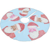 Jupon De Sapin En Polyester Brossé Jupe de sapin noir et blanc Santas (Angle)