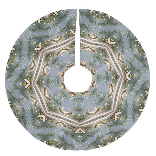 Jupon De Sapin En Polyester Brossé Jupe décorative d'arbre de Noël (Devant)