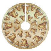 Jupon De Sapin En Polyester Brossé Jupe Gold Santa Hat Tree (Devant)