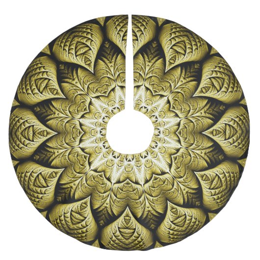 Jupon De Sapin En Polyester Brossé Jupe Gold Tree (Devant)