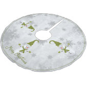 Jupon De Sapin En Polyester Brossé Jupe Green Cute Snowman Tree (Angle)