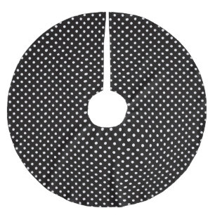 Jupon De Sapin En Polyester Brossé Jupe motif à pois noir blanc