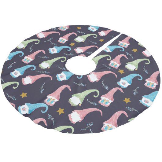 Jupon De Sapin En Polyester Brossé Jupe motif de gnomes suédois moderne (Angle)