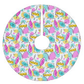 Jupon De Sapin En Polyester Brossé Jupe multi arbre Baubles rétros (Devant)