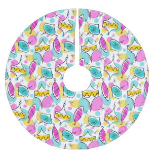 Jupon De Sapin En Polyester Brossé Jupe multi arbre Baubles rétros