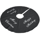 Jupon De Sapin En Polyester Brossé Jupe Noir Et Blanc De NoëlArbre (Angle)