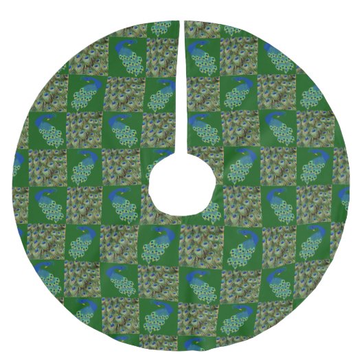 Jupon De Sapin En Polyester Brossé Jupe Peacock Christmas Tree (Devant)