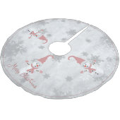 Jupon De Sapin En Polyester Brossé Jupe Pink Snowman Tree (Angle)