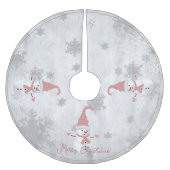 Jupon De Sapin En Polyester Brossé Jupe Pink Snowman Tree (Devant)